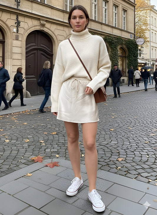 Drawstring Mini Skirt