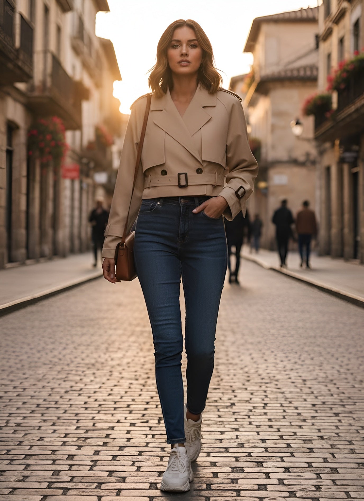 Cropped Belted Jacket