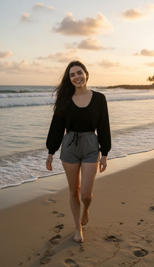 Thin White Cardigan for Women – Summer Sunscreen Knitwear with Lace-Up Front, Lantern Sleeves, Korean Style