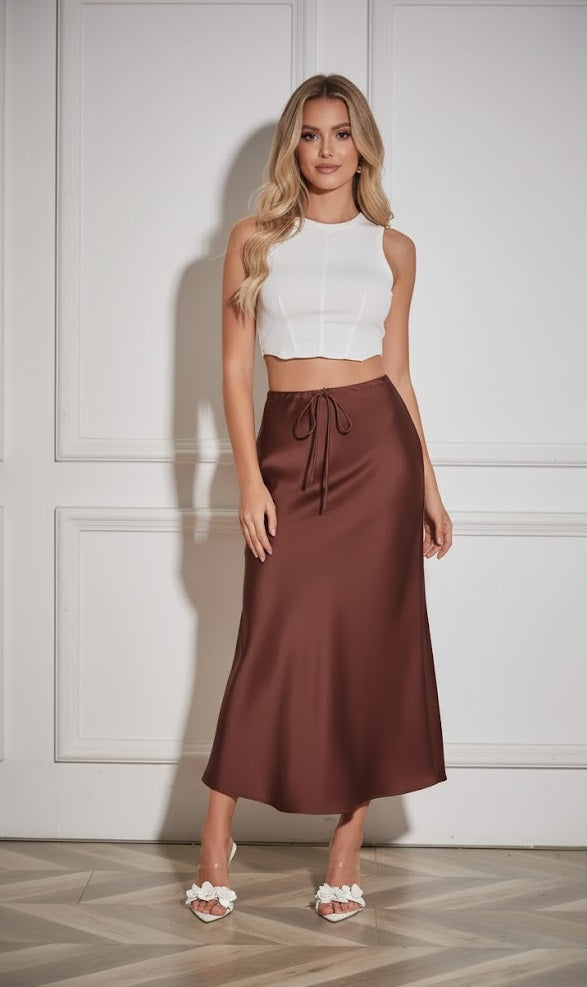 High-Waist Lace-Up Skirt