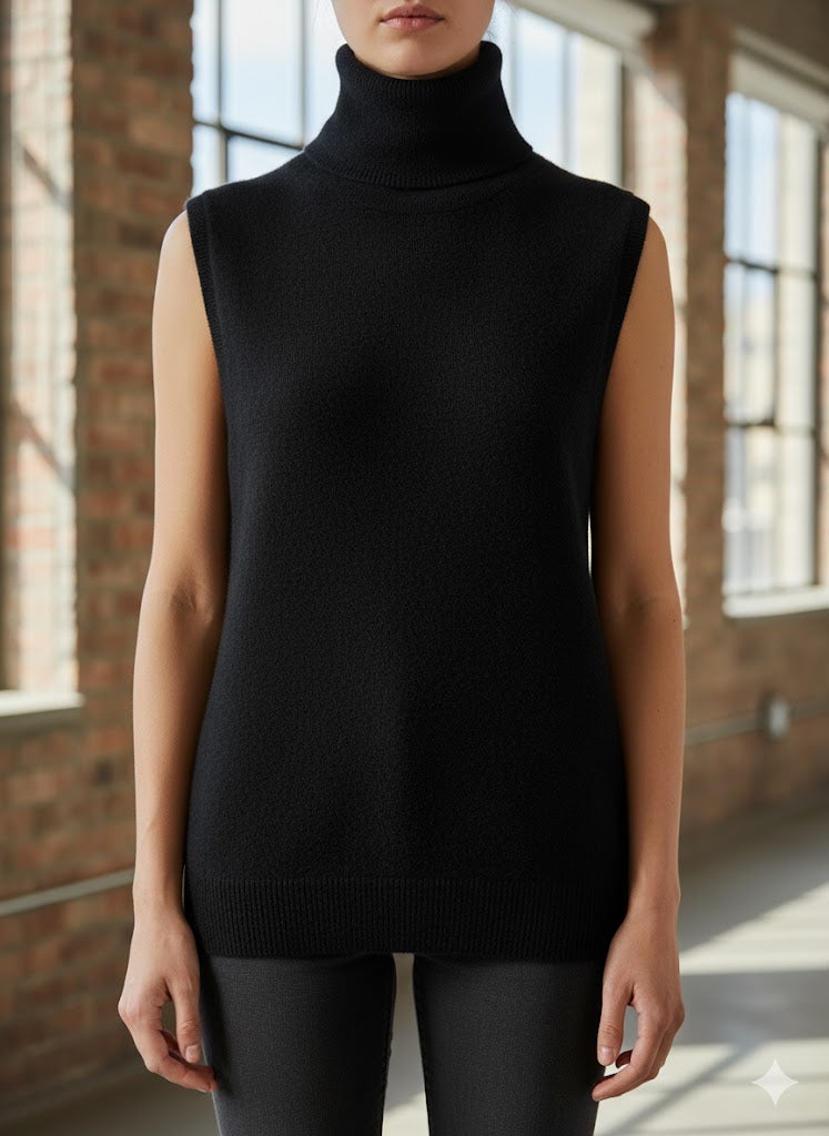 Merino Turtleneck Sweater Vest