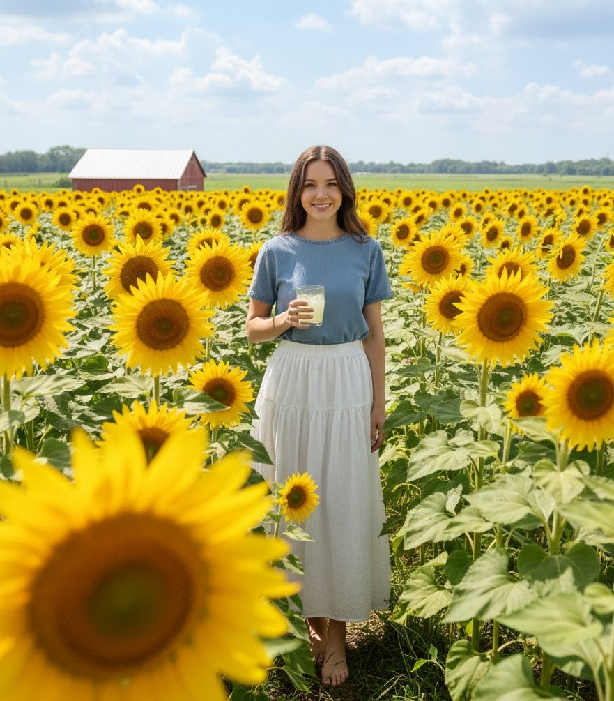Embroidered Cotton A-Line Skirt