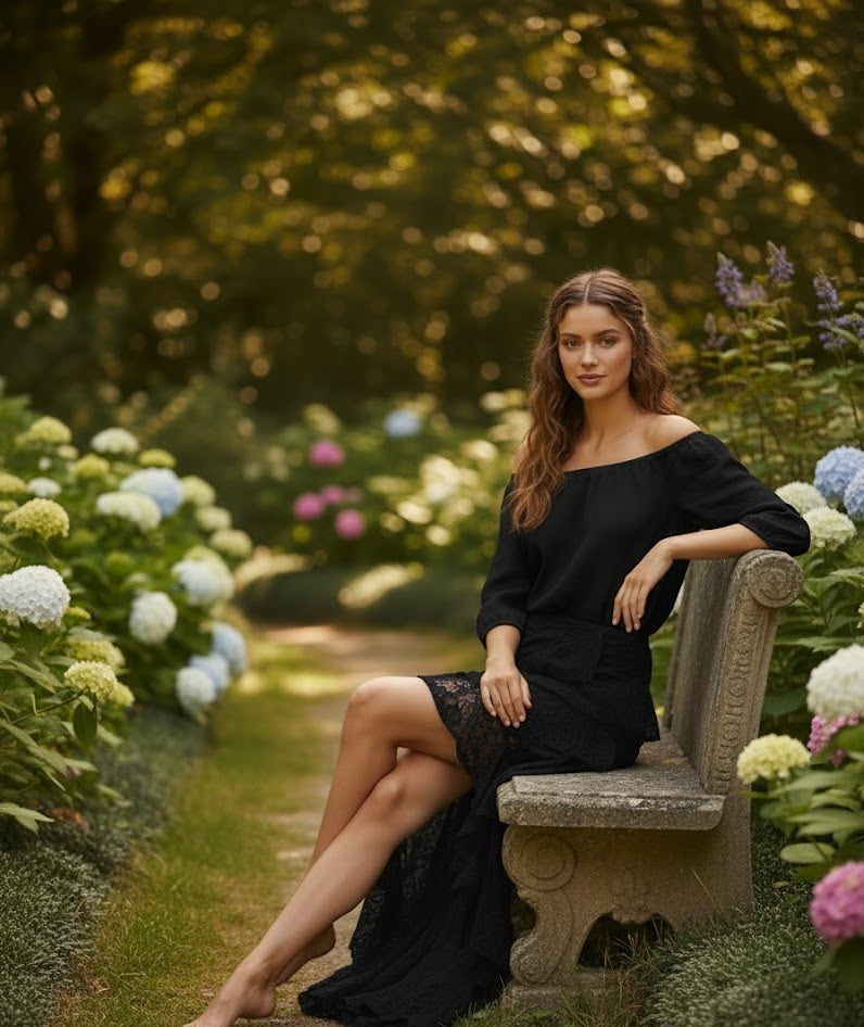 Tassel Ruffle Lace Skirt