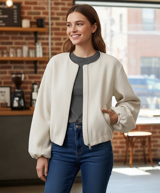 Cropped Bomber Jacket