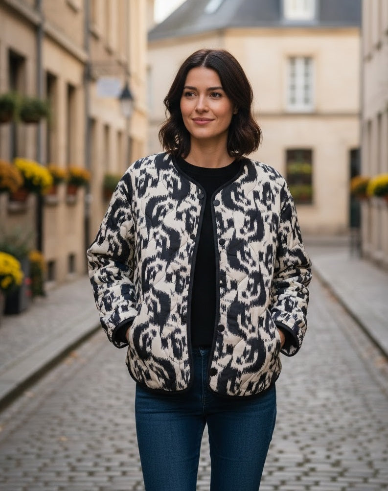 Snake Print Button Jacket