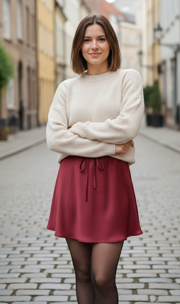 Drawstring Mini Skirt